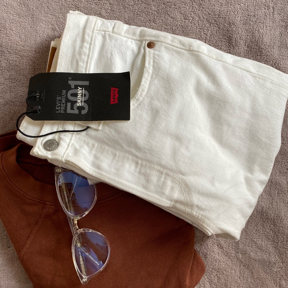 NEW Levi’s Premium 501 white skinny jeans